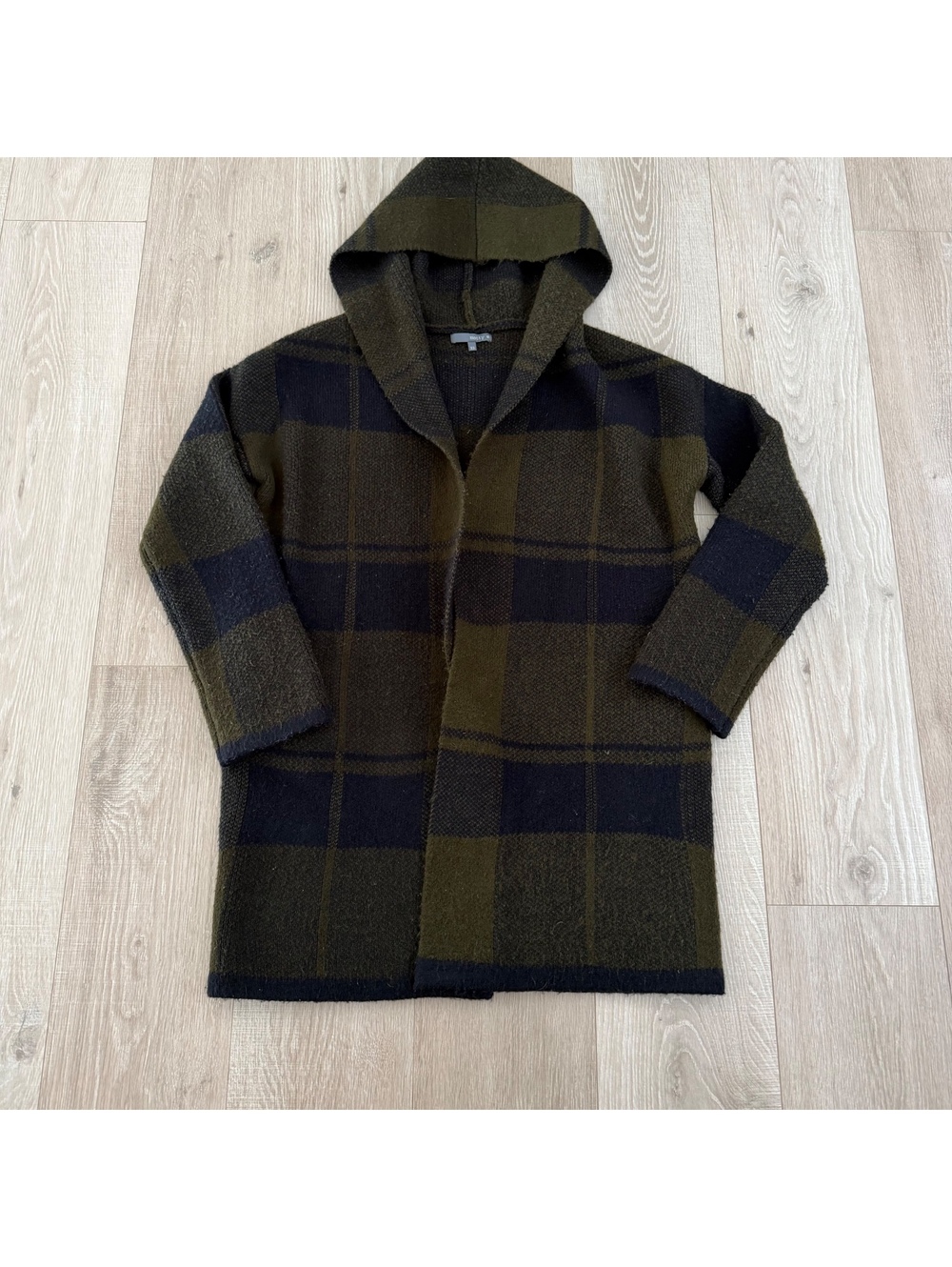 Matty M plaid hooded cardigan